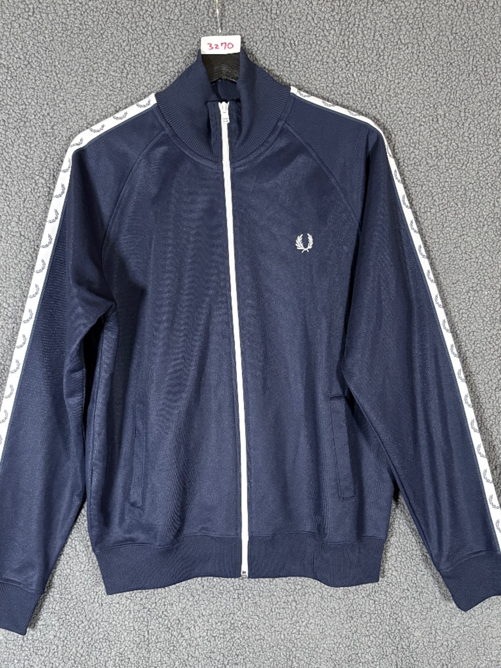 Fred Perry Taped Full Zip Track Jacket - Men's Size M - Blue